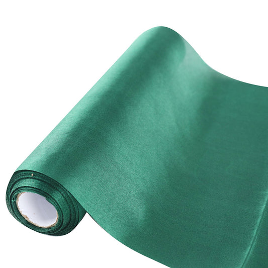 12"x10yd Hunter Emerald Green Satin Fabric Bolt, DIY Craft Wholesale Fabric